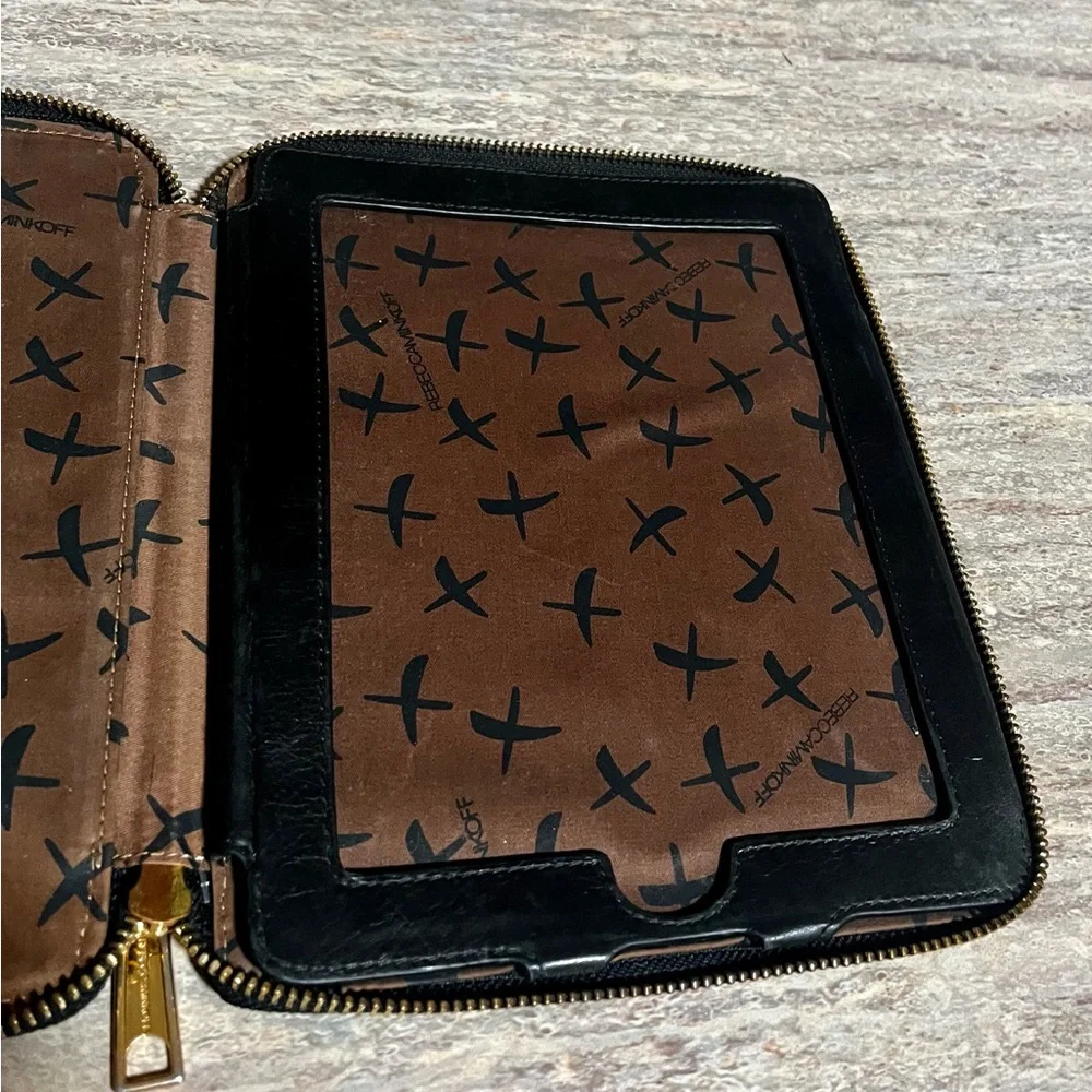 Rebecca Minkoff Black Textured zippered iPad case